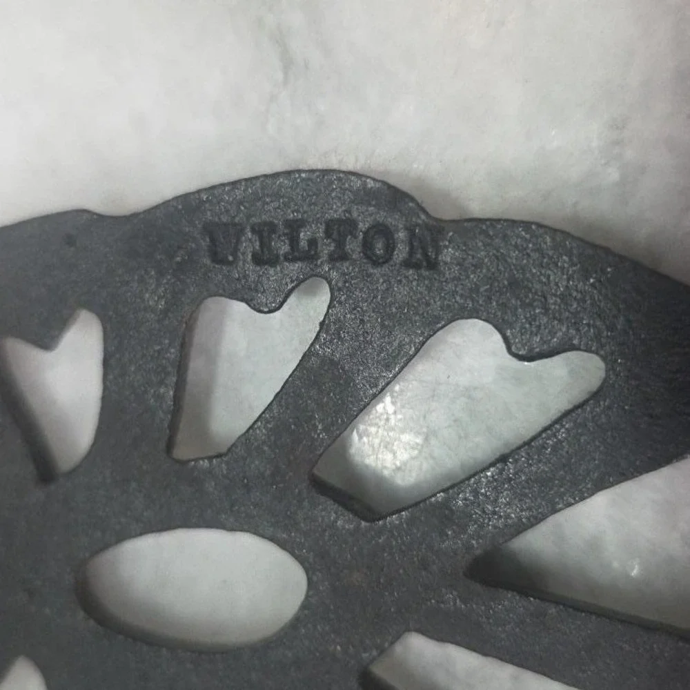 Wilton Black Cast Iron Trivets, Set of 2, Vintage Rustic Kitchen Accessory